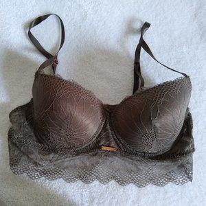Danskin Intimates underwire bra gray lacy 34C
